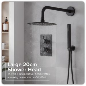 Baridi DH319 Concealed Thermostatic Shower Set, 20cm Round Head & Hand Shower - Black - additional view 5