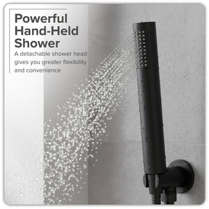 Baridi DH319 Concealed Thermostatic Shower Set, 20cm Round Head & Hand Shower - Black - additional view 4