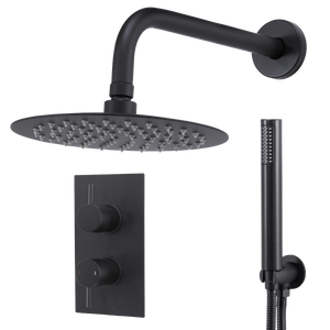 Baridi DH319 Concealed Thermostatic Shower Set, 20cm Round Head & Hand Shower - Black - additional view 13