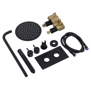 Baridi DH319 Concealed Thermostatic Shower Set, 20cm Round Head & Hand Shower - Black - additional view 14