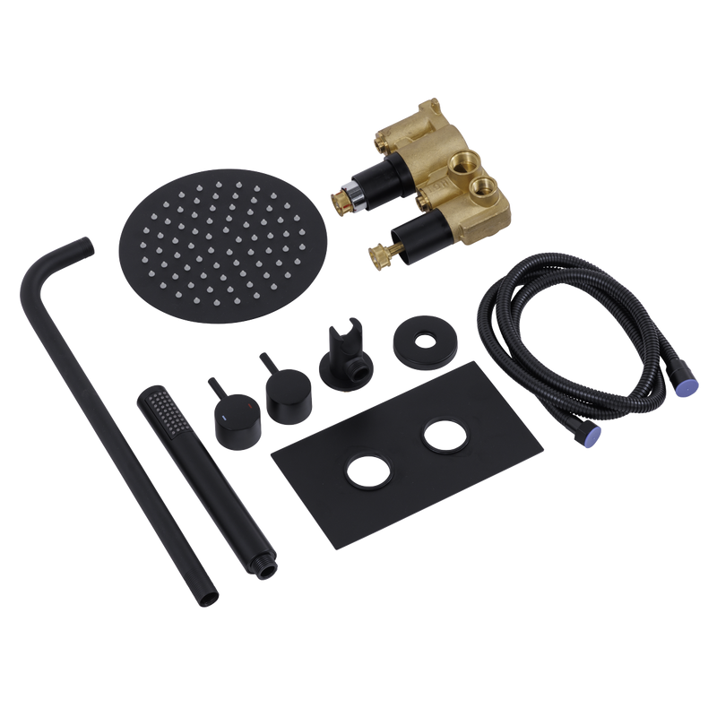 Baridi DH319 Concealed Thermostatic Shower Set, 20cm Round Head & Hand Shower - Black - additional view 14