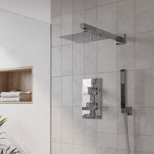 Baridi DH320 Concealed Thermostatic Shower Set 20 x 20cm Square Head & Hand Shower - Chrome - additional view 2