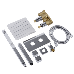 Baridi DH320 Concealed Thermostatic Shower Set 20 x 20cm Square Head & Hand Shower - Chrome - additional view 6