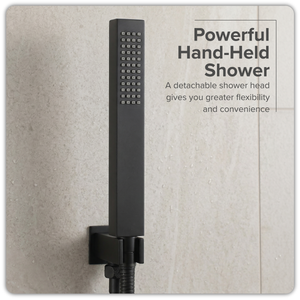 Baridi DH321 Concealed Thermostatic Shower Set 20 x 20cm Square Head & Hand Shower - Black - additional view 8