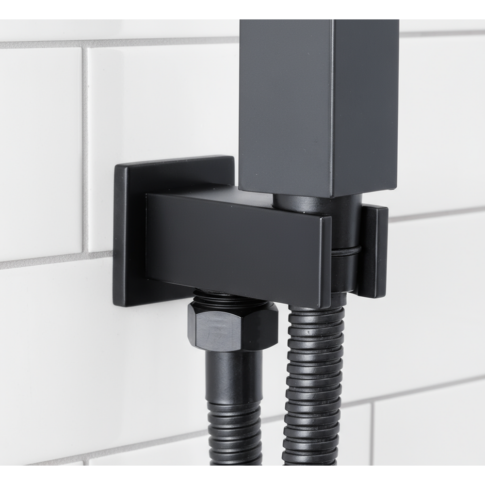 Baridi DH321 Concealed Thermostatic Shower Set 20 x 20cm Square Head & Hand Shower - Black - additional view 4