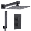 Baridi DH321 Concealed Thermostatic Shower Set 20 x 20cm Square Head & Hand Shower - Black
