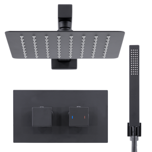 Baridi DH321 Concealed Thermostatic Shower Set 20 x 20cm Square Head & Hand Shower - Black - additional view 6