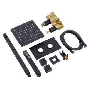 Baridi DH321 Concealed Thermostatic Shower Set 20 x 20cm Square Head & Hand Shower - Black - additional view 5