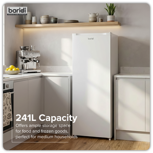 Baridi DH322 Freestanding Larder Fridge 241L - White - additional view 3