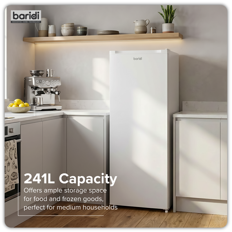 Baridi DH322 Freestanding Larder Fridge 241L - White - additional view 3