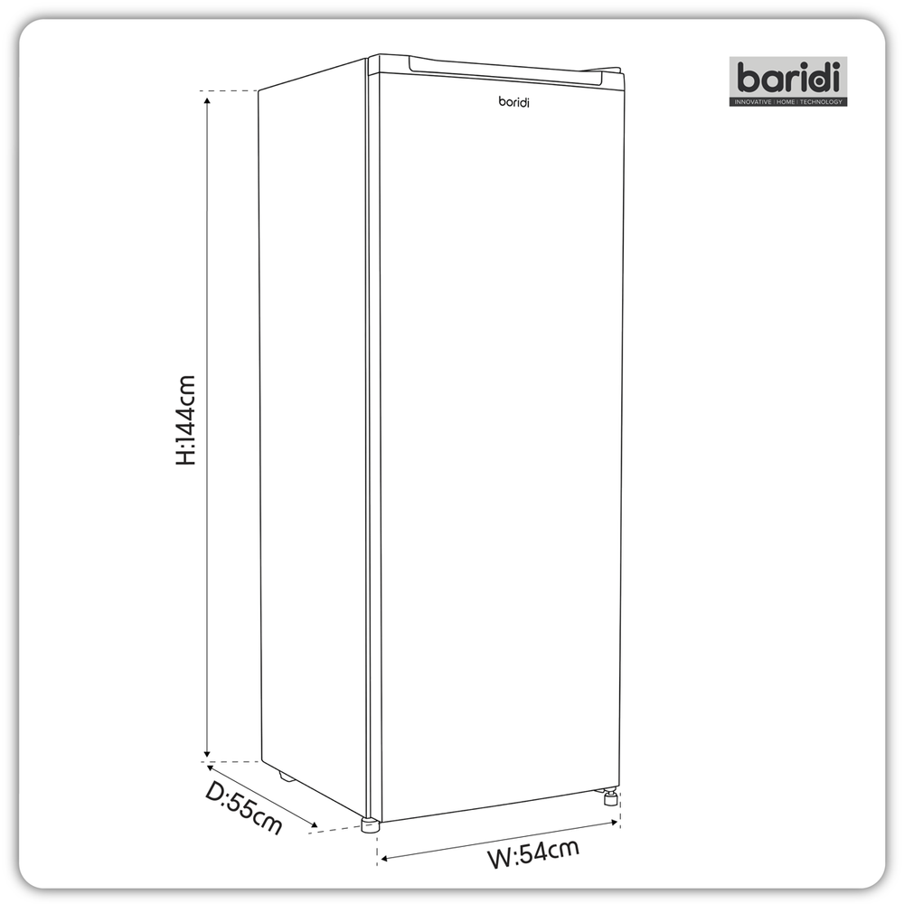 Baridi DH324 Freestanding Tall Freezer 177L Capacity - White - additional view 9
