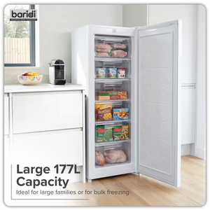 Baridi DH324 Freestanding Tall Freezer 177L Capacity - White - additional view 3