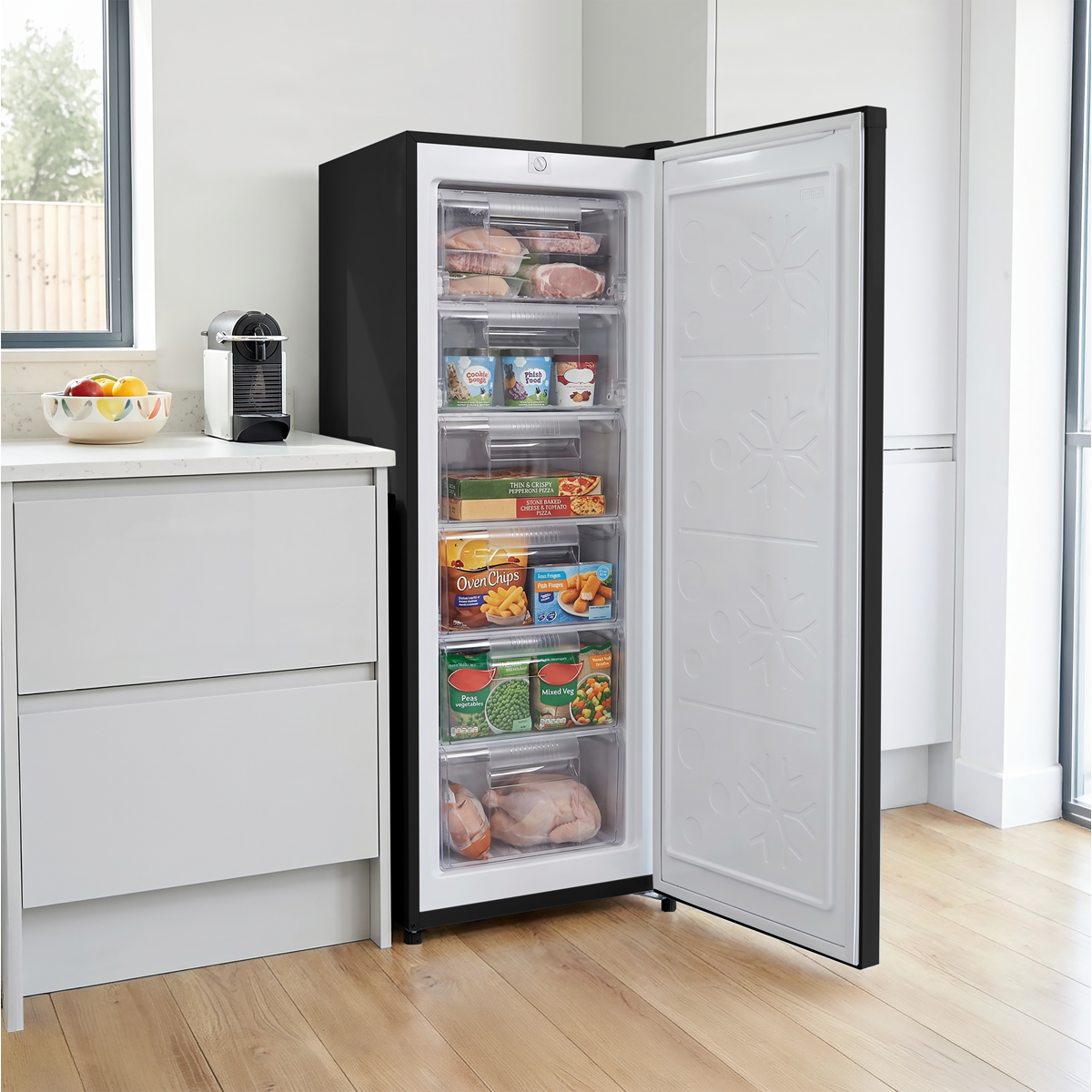Baridi DH325 Freestanding Tall Freezer 177L Capacity - Black - additional view 9
