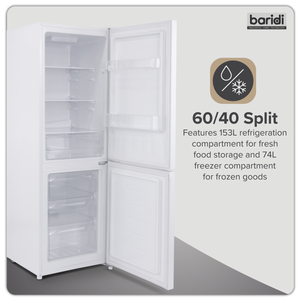 Baridi DH326 60/40 Smart Frost Fridge Freezer 227L Capacity - White - additional view 14