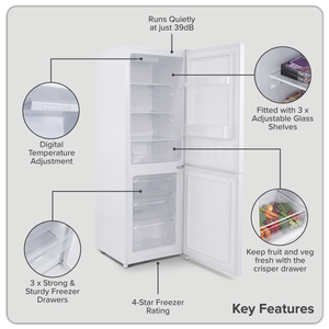 Baridi DH326 60/40 Smart Frost Fridge Freezer 227L Capacity - White - additional view 16
