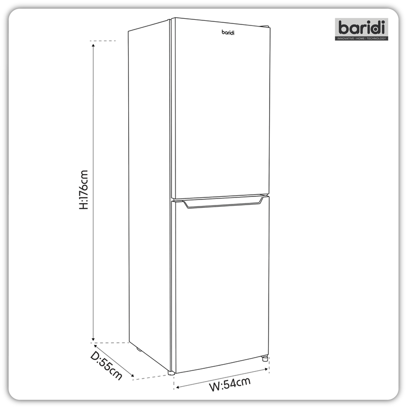 Baridi DH328 50/50 Smart Frost Fridge Freezer 254L Capacity - White - additional view 11