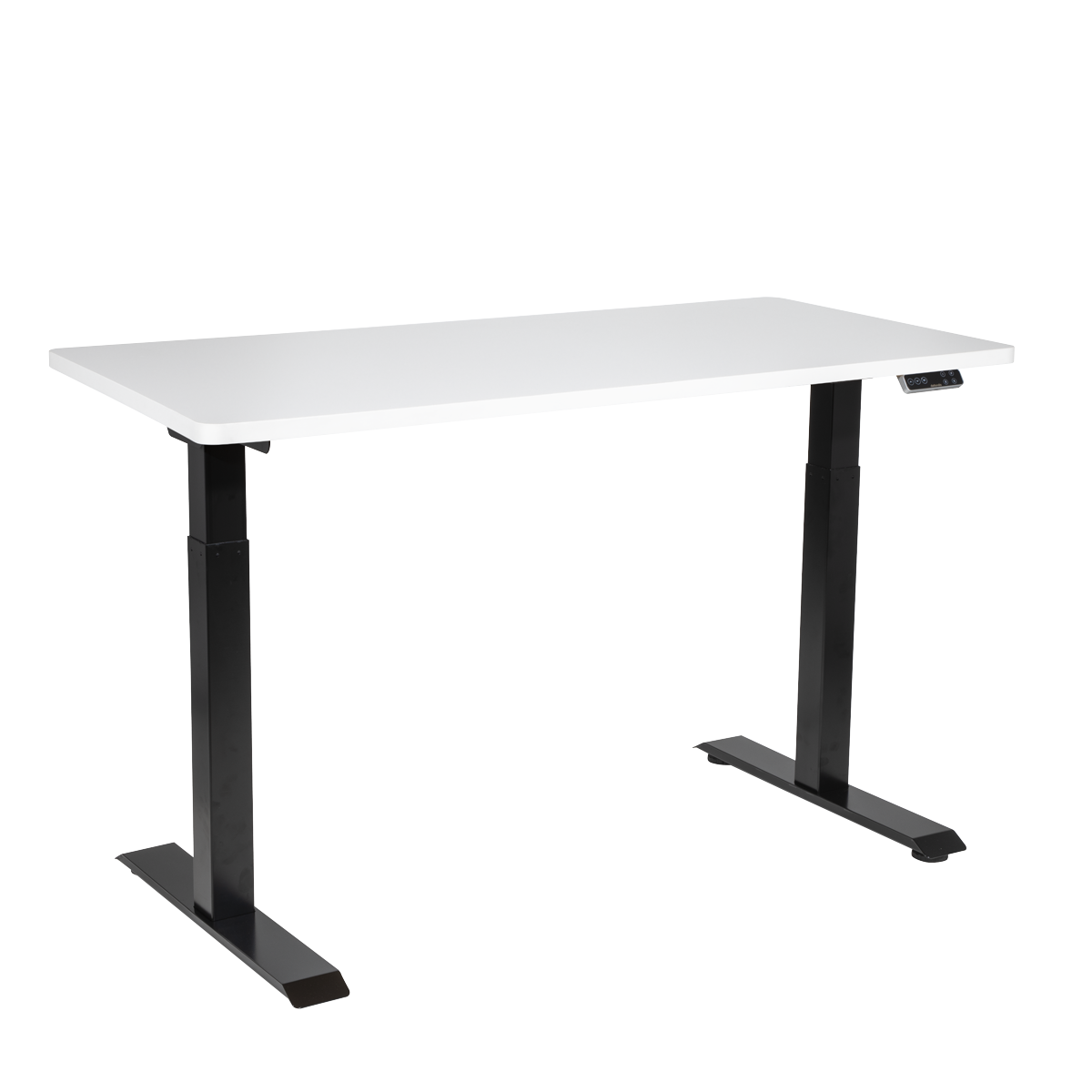 Dellonda DH32 White Electric Height Adjustable Standing Desk, 1400 x 700mm Dual Motor 100kg