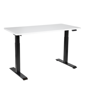 Dellonda DH32 White Electric Height Adjustable Standing Desk, 1400 x 700mm Dual Motor 100kg