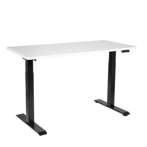 Dellonda DH32 White Electric Height Adjustable Standing Desk, 1400 x 700mm Dual Motor 100kg