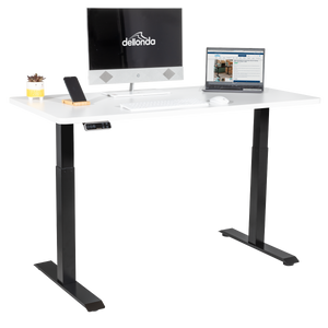 Dellonda DH32 White Electric Height Adjustable Standing Desk, 1400 x 700mm Dual Motor 100kg - additional view 3