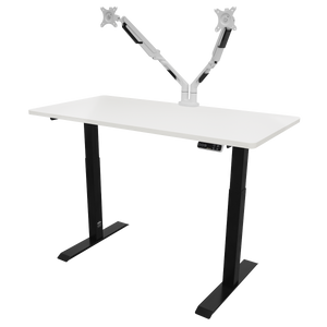 Dellonda DH32 White Electric Height Adjustable Standing Desk, 1400 x 700mm Dual Motor 100kg - additional view 7