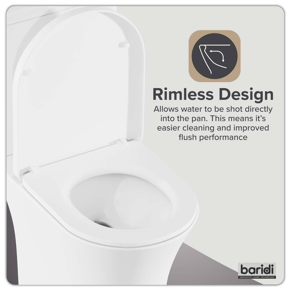Baridi DH332 Close-Coupled Toilet with Soft Close Seat, Dual Flush Cistern & Rimless Flush - White - additional view 13