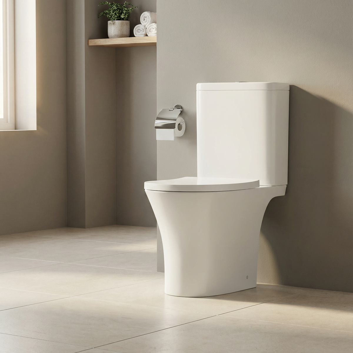 Baridi DH332 Close-Coupled Toilet with Soft Close Seat, Dual Flush Cistern & Rimless Flush - White - additional view 11
