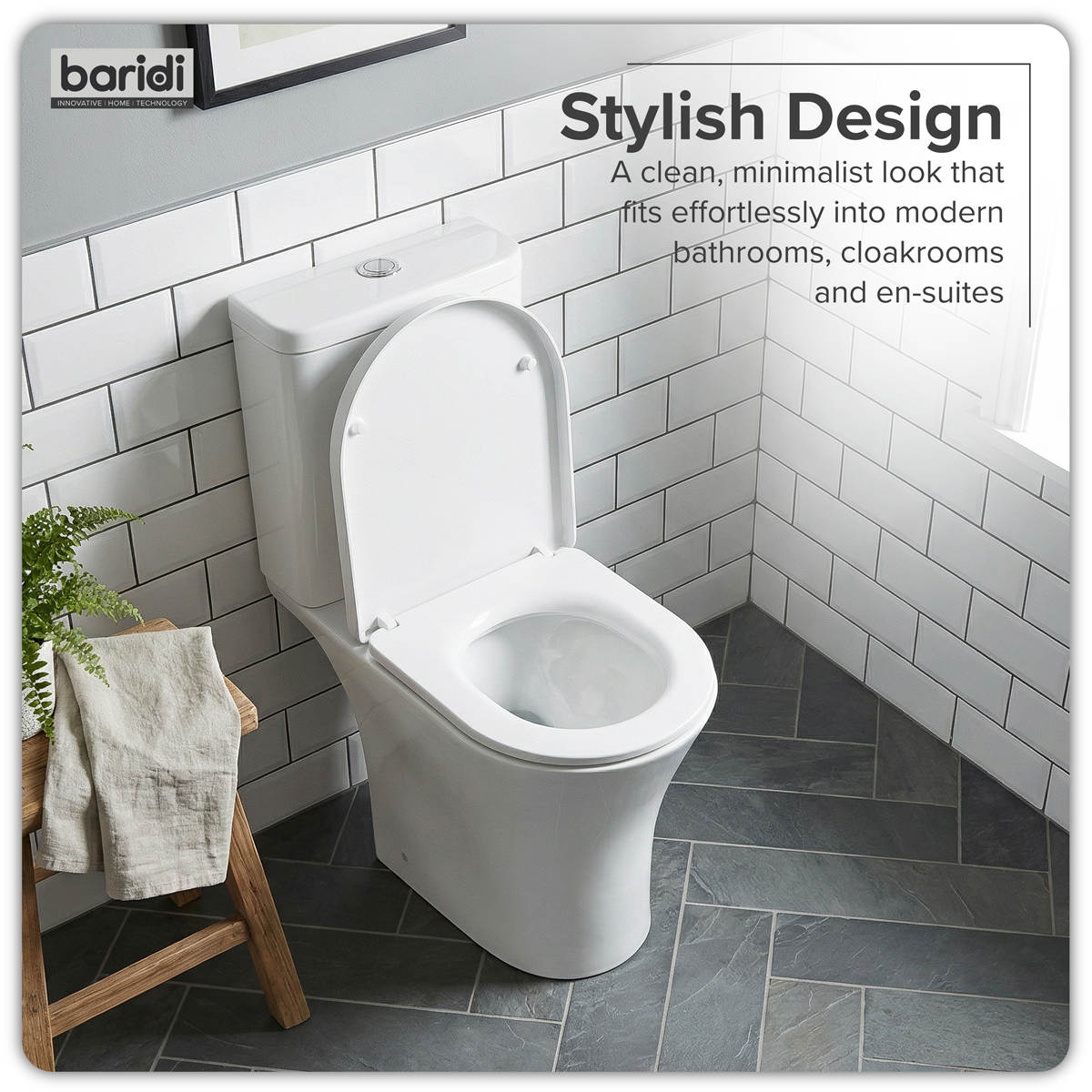 Baridi DH332 Close-Coupled Toilet with Soft Close Seat, Dual Flush Cistern & Rimless Flush - White - additional view 16