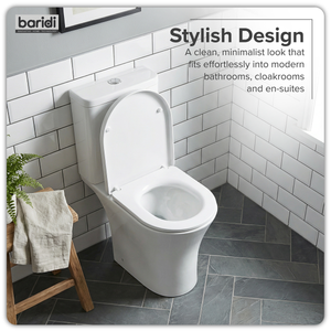 Baridi DH332 Close-Coupled Toilet with Soft Close Seat, Dual Flush Cistern & Rimless Flush - White - additional view 16