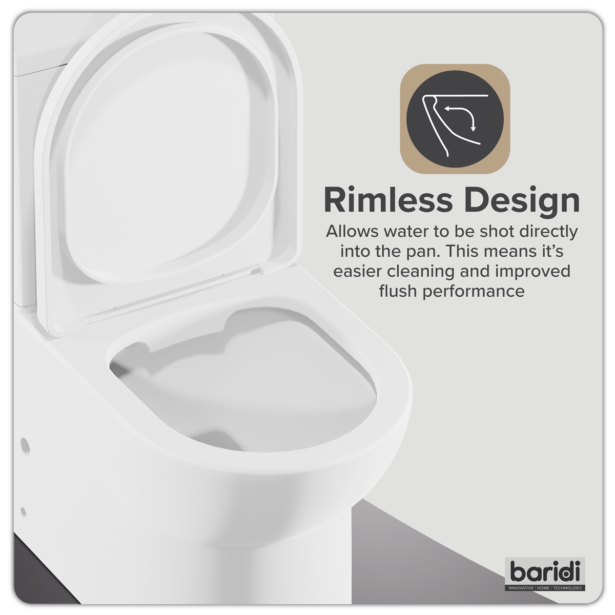 Baridi DH333 Close-Coupled Toilet with Soft Close Seat, Dual Flush Cistern & Rimless Flush - White - additional view 6