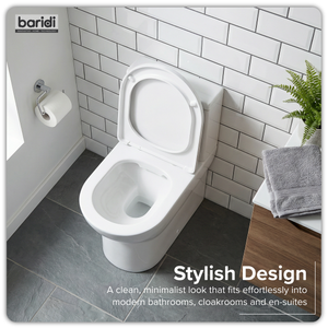 Baridi DH333 Close-Coupled Toilet with Soft Close Seat, Dual Flush Cistern & Rimless Flush - White - additional view 2
