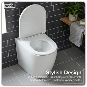 Baridi DH334 Back-to-Wall Toilet with Soft Close Seat & Rimless Flush - White - additional view 15