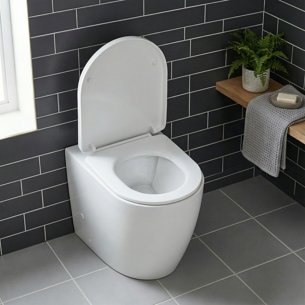 Baridi DH334 Back-to-Wall Toilet with Soft Close Seat & Rimless Flush - White - additional view 14