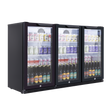 Baridi DH336 Back Bar Drinks Fridge/Cooler with Triple Hinged Door & Security Lock 307L - Black