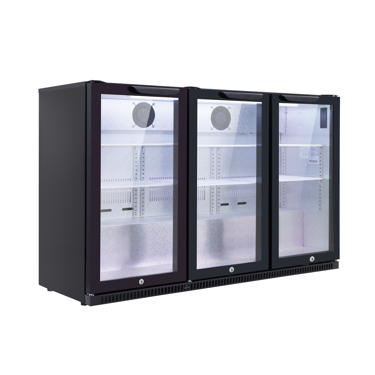 Baridi DH336 Back Bar Drinks Fridge/Cooler with Triple Hinged Door & Security Lock 307L - Black - additional view 5