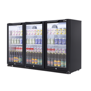 Baridi DH336 Back Bar Drinks Fridge/Cooler with Triple Hinged Door & Security Lock 307L - Black - additional view 6