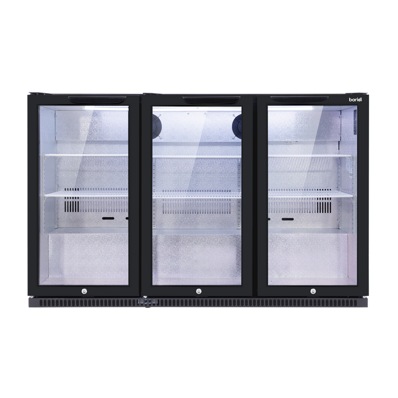 Baridi DH336 Back Bar Drinks Fridge/Cooler with Triple Hinged Door & Security Lock 307L - Black - additional view 9