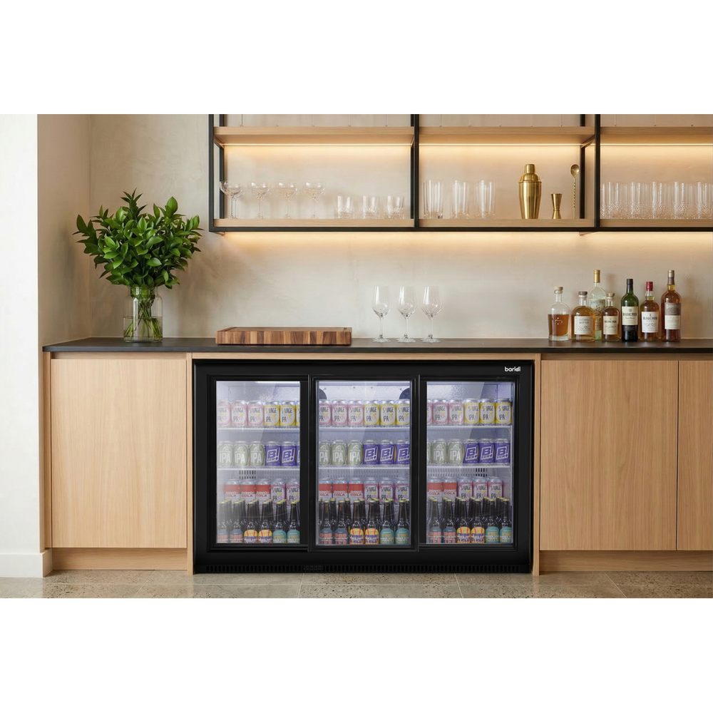 Baridi DH337 Back Bar Drinks Fridge/Cooler with Triple Sliding Door & Security Lock 307L - Black - additional view 17