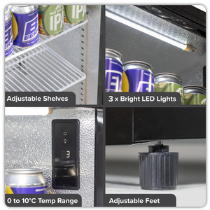 Baridi DH337 Back Bar Drinks Fridge/Cooler with Triple Sliding Door & Security Lock 307L - Black - additional view 14