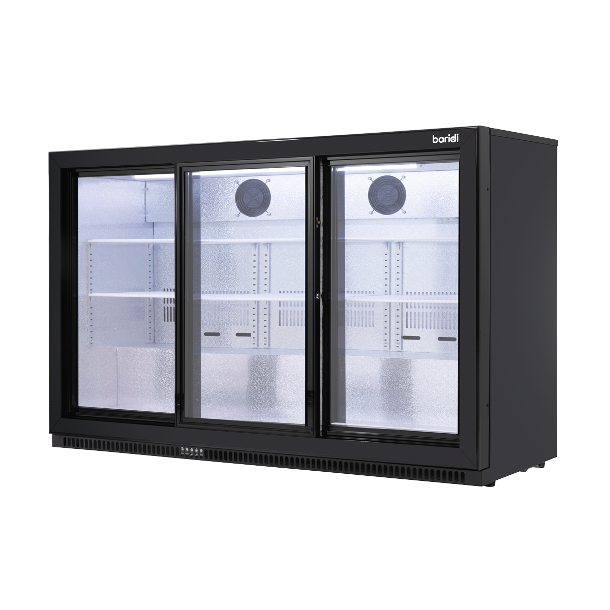 Baridi DH337 Back Bar Drinks Fridge/Cooler with Triple Sliding Door & Security Lock 307L - Black - additional view 6