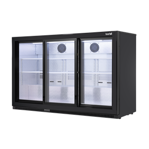 Baridi DH337 Back Bar Drinks Fridge/Cooler with Triple Sliding Door & Security Lock 307L - Black - additional view 6