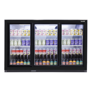 Baridi DH337 Back Bar Drinks Fridge/Cooler with Triple Sliding Door & Security Lock 307L - Black - additional view 7