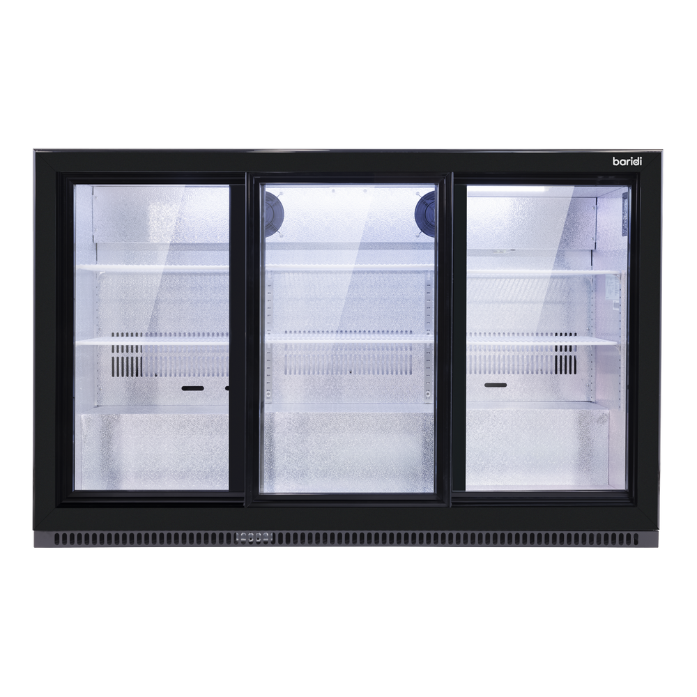 Baridi DH337 Back Bar Drinks Fridge/Cooler with Triple Sliding Door & Security Lock 307L - Black - additional view 8