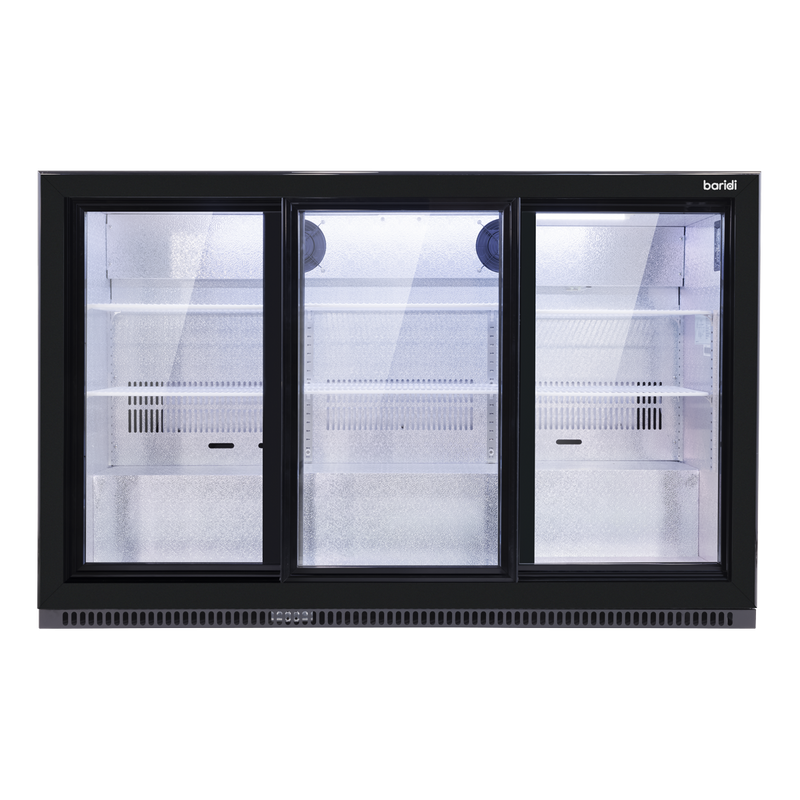 Baridi DH337 Back Bar Drinks Fridge/Cooler with Triple Sliding Door & Security Lock 307L - Black - additional view 8