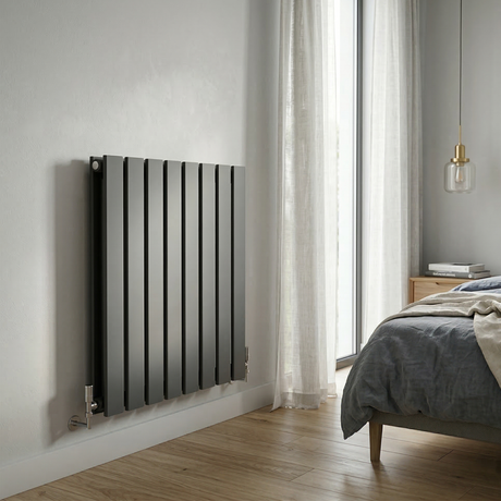 Baridi DH339 Horizontal Radiator Contemporary Double Flat Panel Design 600 x 560mm - Anthracite - additional view 2