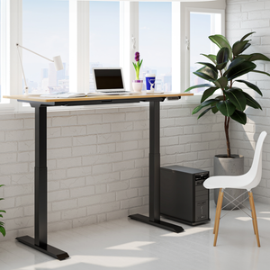 Dellonda DH33 Oak Electric Height Adjustable Standing Desk, 1400 x 700mm Dual Motor 100kg - additional view 8