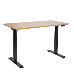 Dellonda DH33 Oak Electric Height Adjustable Standing Desk, 1400 x 700mm Dual Motor 100kg