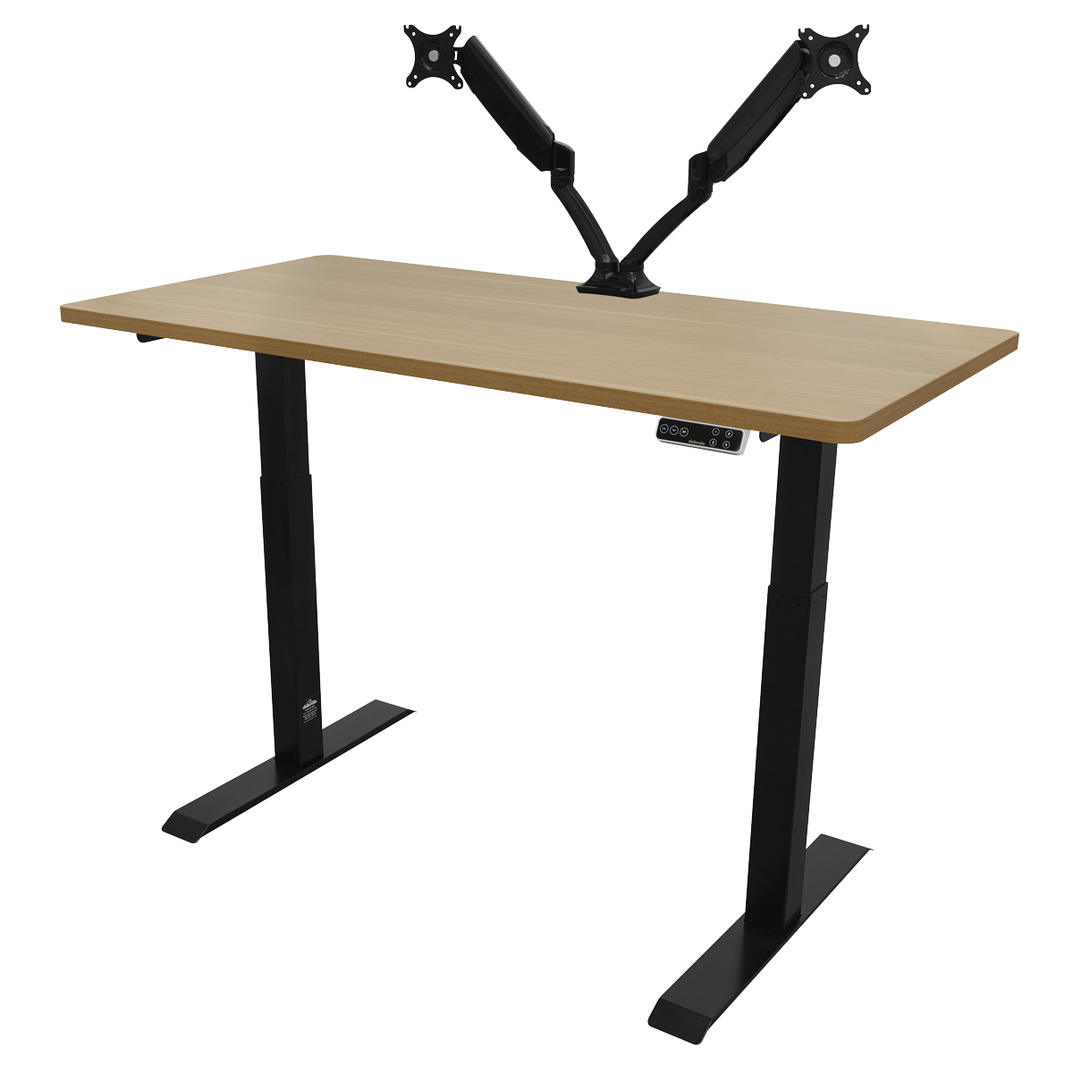 Dellonda DH33 Oak Electric Height Adjustable Standing Desk, 1400 x 700mm Dual Motor 100kg - additional view 6