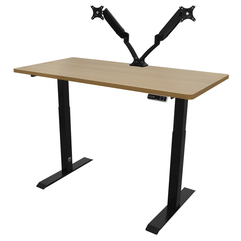 Dellonda DH33 Oak Electric Height Adjustable Standing Desk, 1400 x 700mm Dual Motor 100kg - additional view 6