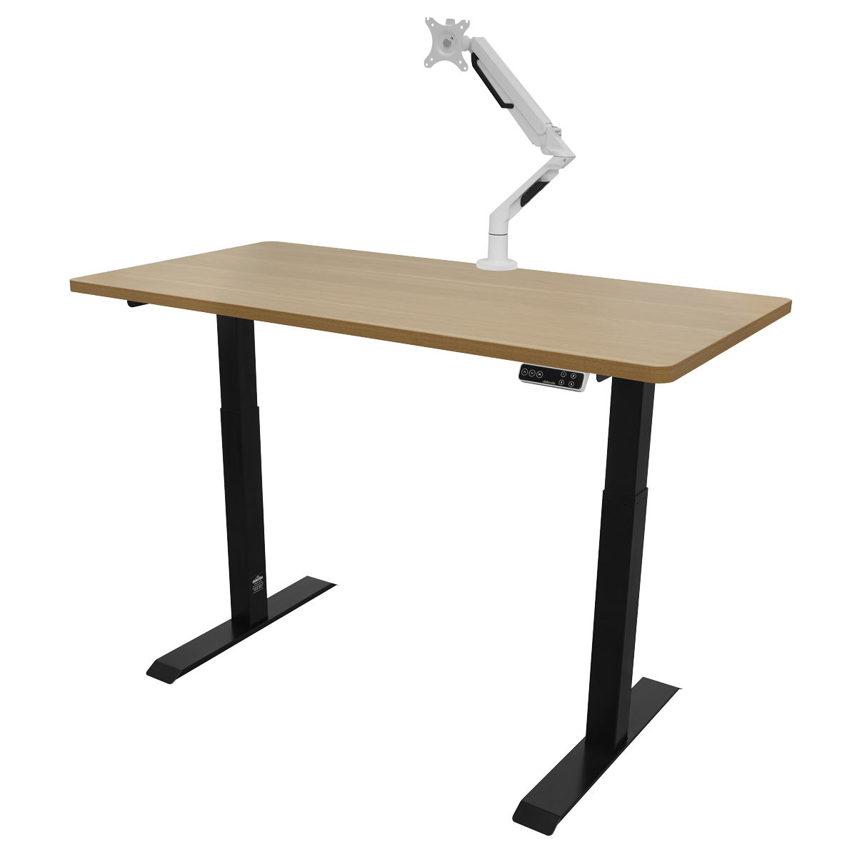 Dellonda DH33 Oak Electric Height Adjustable Standing Desk, 1400 x 700mm Dual Motor 100kg - additional view 2
